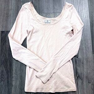 🚫SOLD🚫 Maisonette Petite Plume long sleeve pointelle top